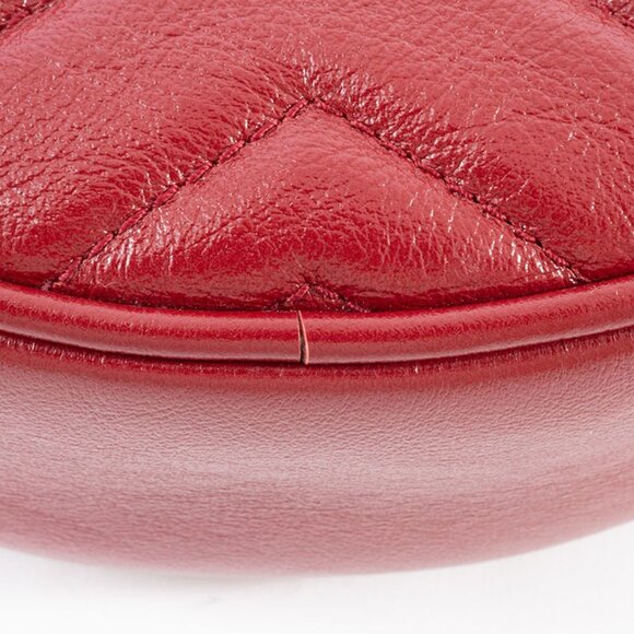 GUCCI Red Leather GG Marmont Shoulder Bag - Picture 12 of 16